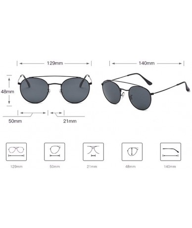 Aviator Glass Lenses- Sunglasses- Double-Beam Glasses- Circular Sunglasses- sunshades- Dazzling Glasses - C - CE18QS09EKT $64.80