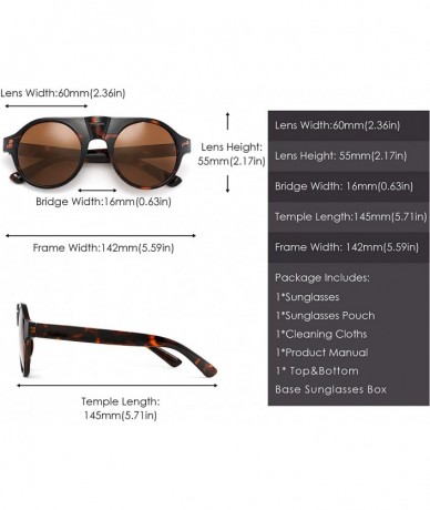 Sport Polarized Sunglasses Men Women Flat Top Round Plastic Driving Glasses - Tortoise Frame / Polarized Brown Lens - CU192S7...