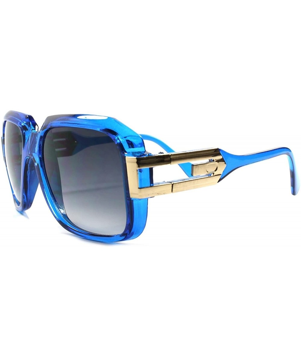 Oversized Classic Retro Oversized DJ Hip Hop Urban Fashion Crystal Square Sunglasses - Blue - C1189EO45MS $23.25