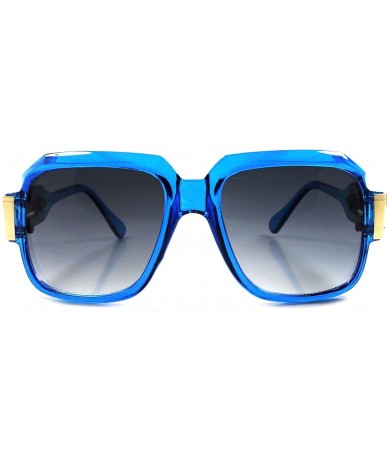 Oversized Classic Retro Oversized DJ Hip Hop Urban Fashion Crystal Square Sunglasses - Blue - C1189EO45MS $23.25