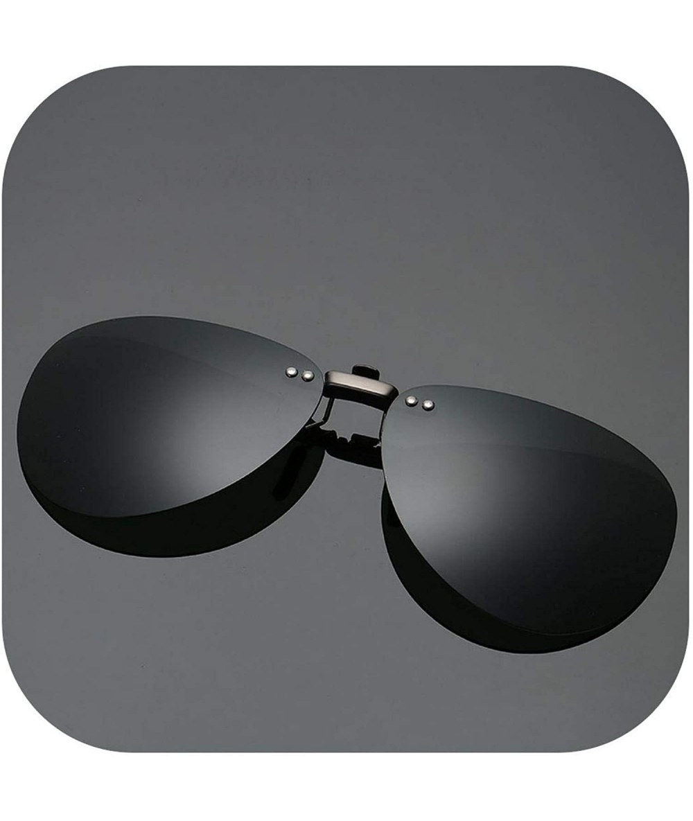 Oversized Men Polarized Clip Sunglasses Women Pilot Sun Glasses UV400 Eyeglasses Night Driving ZB-82 - 4 - C4198AHNEYG $34.87