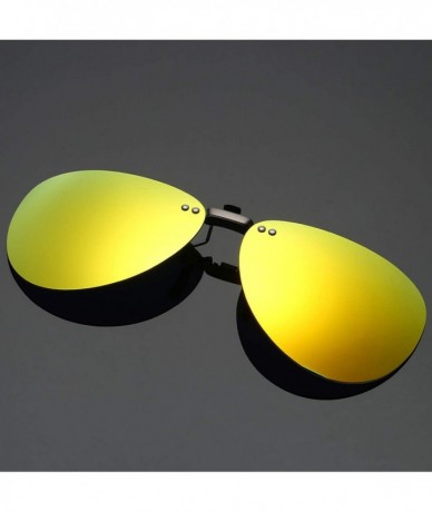 Oversized Men Polarized Clip Sunglasses Women Pilot Sun Glasses UV400 Eyeglasses Night Driving ZB-82 - 4 - C4198AHNEYG $34.87