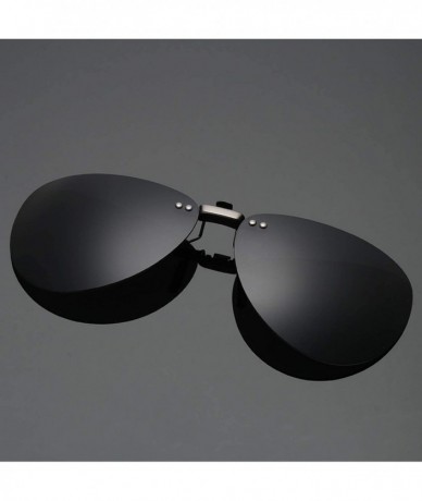 Oversized Men Polarized Clip Sunglasses Women Pilot Sun Glasses UV400 Eyeglasses Night Driving ZB-82 - 4 - C4198AHNEYG $34.87