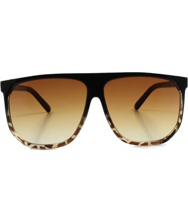 Oversized Oversized Classic Retro Hip Hop Rapper Style Sunglasses - Black & Tortoise & Brown - CL18T4HMRW5 $23.63