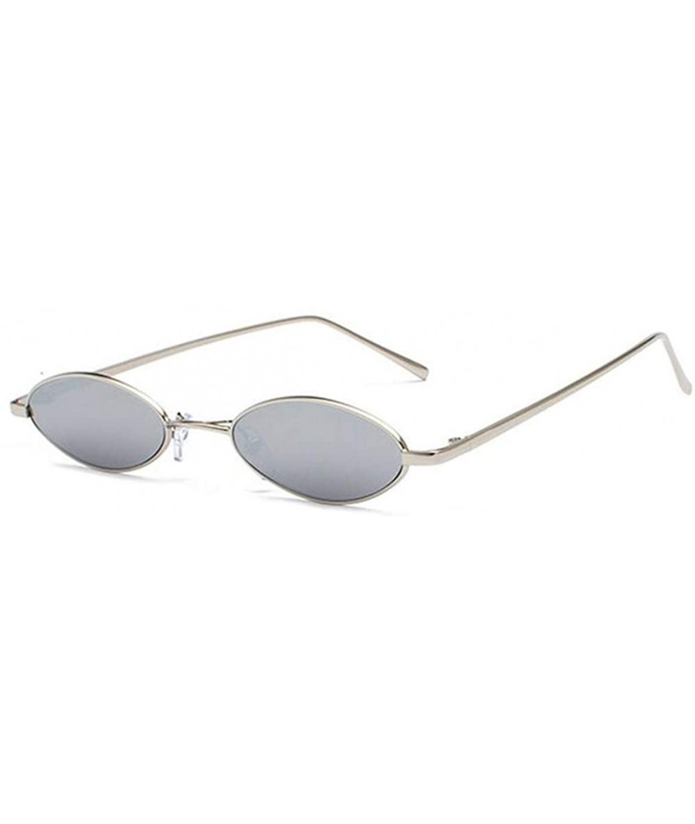 Oval Vintage Oval Sunglasses Small Metal Frames Designer Glasses - C4 - C418EKNKOI6 $30.79