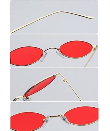 Oval Vintage Oval Sunglasses Small Metal Frames Designer Glasses - C4 - C418EKNKOI6 $30.79