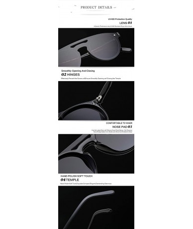 Oval Luxury Flat Top Fashion Sunglasses Women Brand Designer Oversized Clear 998012Y - Blue - CF184T5IXXQ $23.77