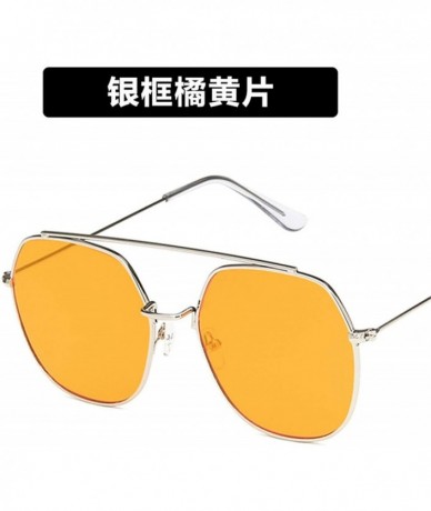 Oversized Women Sunglasses Retro Big Luxury Mirror Round Sun Glasses Metal Frame Vintage Oversized - 3 - CB198ZTIQQT $60.72