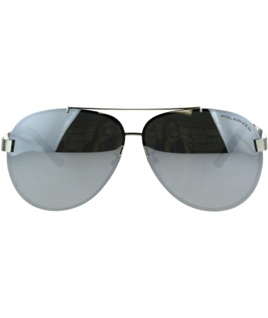 Rimless Polarized Mirror Exposed Edge Luxury Designer Pilots Metal Rim Sunglasses - Silver Mirror - CC18GXW5DL9 $28.46