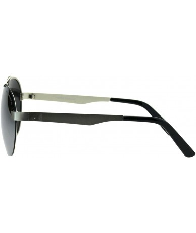 Rimless Polarized Mirror Exposed Edge Luxury Designer Pilots Metal Rim Sunglasses - Silver Mirror - CC18GXW5DL9 $28.46