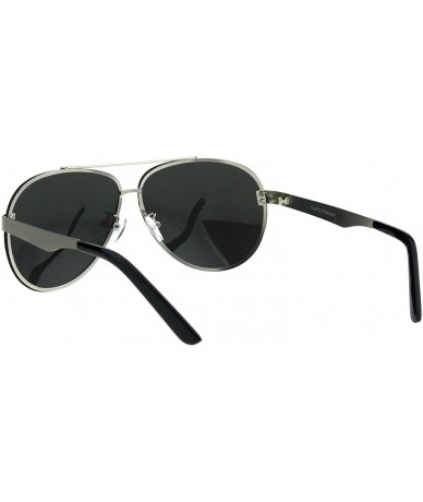 Rimless Polarized Mirror Exposed Edge Luxury Designer Pilots Metal Rim Sunglasses - Silver Mirror - CC18GXW5DL9 $28.46