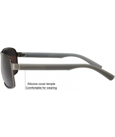 Oversized Large Size Polarized Square Sunglasses - Gunmetal Frame / Grey Lens - CH18RXM5DDZ $22.35