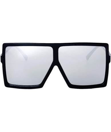 Square Large Oversized Fashion Square Flat Top Sunglasses - Exquisite Packaging - 2-black - CM18695E6KH $19.90