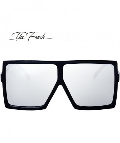 Square Large Oversized Fashion Square Flat Top Sunglasses - Exquisite Packaging - 2-black - CM18695E6KH $19.90