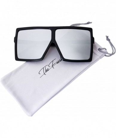 Square Large Oversized Fashion Square Flat Top Sunglasses - Exquisite Packaging - 2-black - CM18695E6KH $19.90