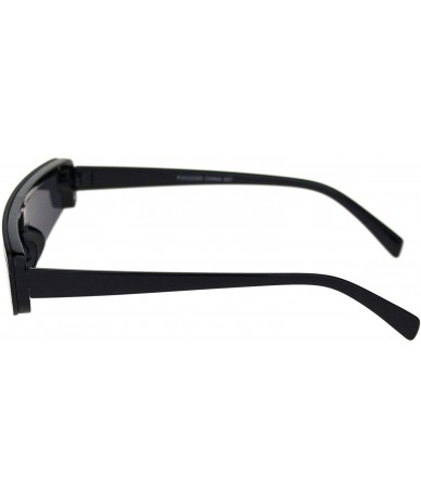 Rectangular Unisex Futuristic Sunglasses Slim Shield Style Mono Lens Shades UV 400 - Black (Black) - CD18WEHLK0I $20.05