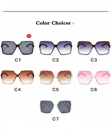 Goggle Fashion Women Oversize Sunglasses Gradient Plastic Brand Designer Female Sun Glasses UV400 Lentes De Sol Mujer - C4198...