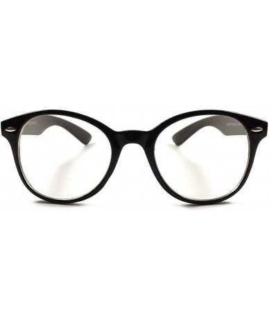 Oversized Stylish Classic Vintage Retro Nerd Geek Round Oversized Lens Glasses Frame - Black - CM189ARW5II $23.74