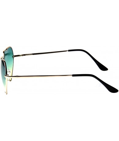 Aviator Fashion Rimless Frame Women Oversized Cute Love Heart Shape Sunglasses Eyewear C2876 - Green - CV11XIDJYKZ $33.45