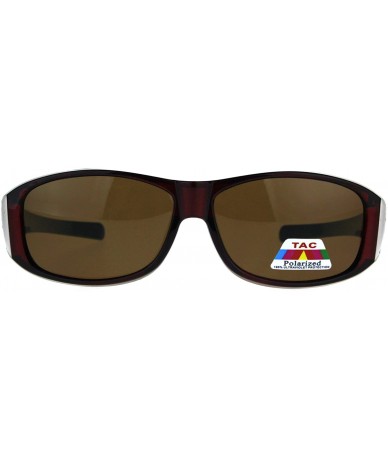 Rectangular Polarized Anti-glare Lens Classic Minimal Mod Fit Over Sunglasses - Red - CX1876QDOUD $23.54