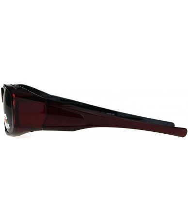 Rectangular Polarized Anti-glare Lens Classic Minimal Mod Fit Over Sunglasses - Red - CX1876QDOUD $23.54