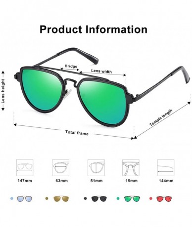 Round Fashion Polarized Aviator Sunglasses for Men Women Mirrored Lens SJ1051 - CP189ZLT27S $25.03