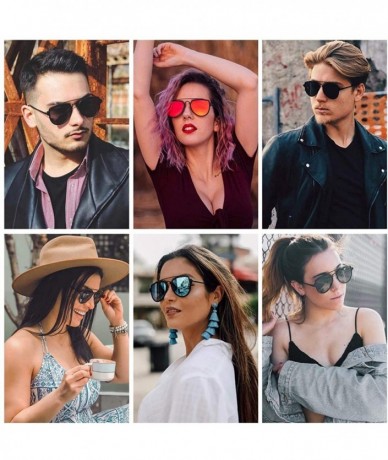 Round Fashion Polarized Aviator Sunglasses for Men Women Mirrored Lens SJ1051 - CP189ZLT27S $25.03