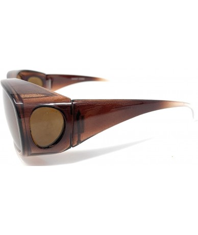 Wrap The Bella Colorful Two Tone Ombre Fit Over OTG Oval Sunglasses - Cover Over Glasses - Brown - CZ18ZQ5GISQ $22.59