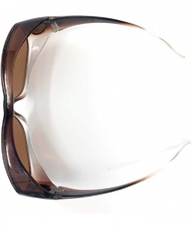 Wrap The Bella Colorful Two Tone Ombre Fit Over OTG Oval Sunglasses - Cover Over Glasses - Brown - CZ18ZQ5GISQ $22.59