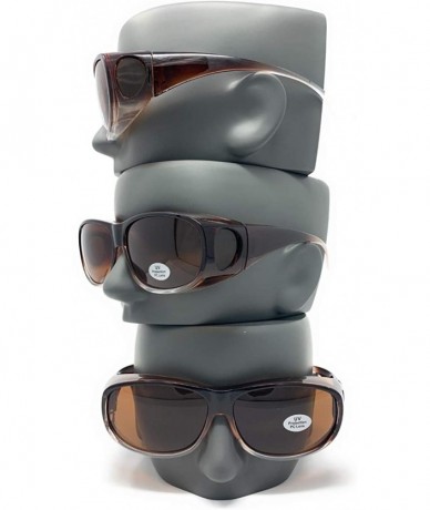 Wrap The Bella Colorful Two Tone Ombre Fit Over OTG Oval Sunglasses - Cover Over Glasses - Brown - CZ18ZQ5GISQ $22.59