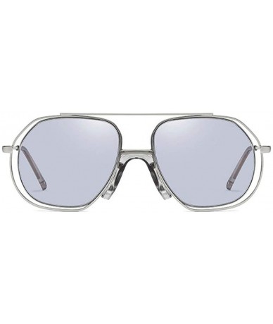 Square New Ocean Trend Sunglasses Fashion Hollow Ladies Luxury Men's Metal Sunglasses UV400 - Grey - C2194RYRRWI $23.73