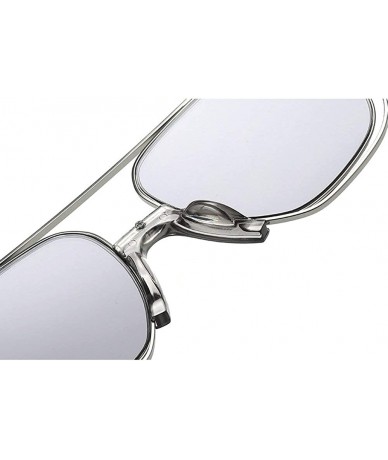 Square New Ocean Trend Sunglasses Fashion Hollow Ladies Luxury Men's Metal Sunglasses UV400 - Grey - C2194RYRRWI $23.73