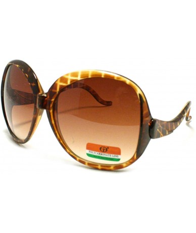 Oversized Womens Super Oversized Sunglasses with Unique Wavy Temples (5 Colors) - Brown - CS11CL7YFEJ $19.14