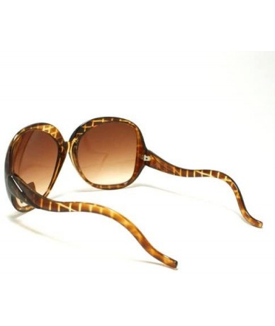 Oversized Womens Super Oversized Sunglasses with Unique Wavy Temples (5 Colors) - Brown - CS11CL7YFEJ $19.14