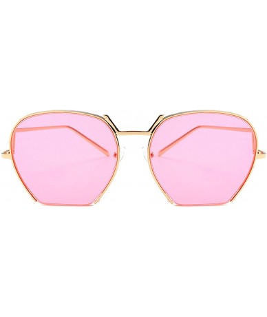 Oval Classic Retro Designer Style Sunglasses for Women Metal PC UV400 Sunglasses - Pink - CQ18SYR9HHD $37.86