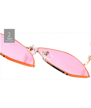 Oval Classic Retro Designer Style Sunglasses for Women Metal PC UV400 Sunglasses - Pink - CQ18SYR9HHD $37.86