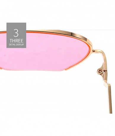 Oval Classic Retro Designer Style Sunglasses for Women Metal PC UV400 Sunglasses - Pink - CQ18SYR9HHD $37.86