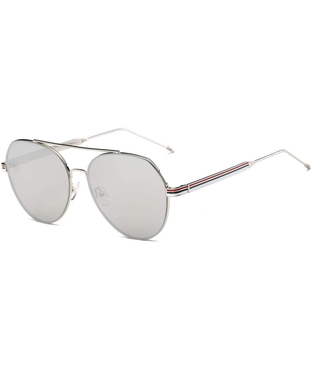 Aviator Unisex Classic Mirrored Aviator Fashion Sunglasses - Grey - C118WU9360X $38.39