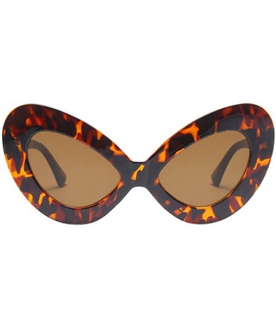 Oversized Women Ladie Oversized Butterfly Sunglasses Vintage Style Retro Shades - Leopard Frame+brown Lens - CI18E5EGNCZ $19.05