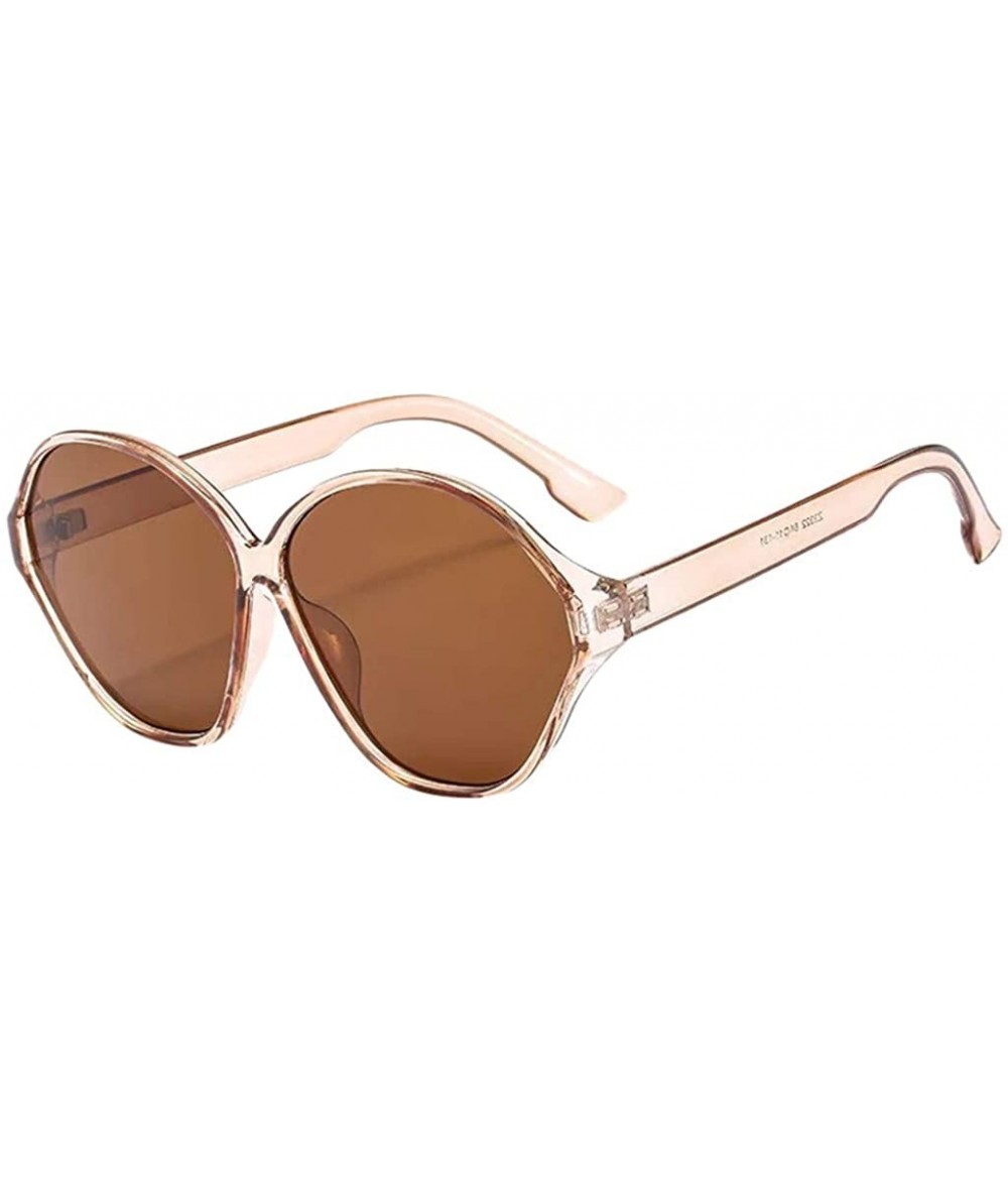 Wrap Big Box Round Sunglasses Street Sunglasses Men Women Retro Sunglasses Fashion Sunglass - D - CE18TM6CTQE $16.10