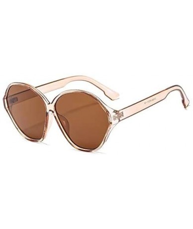 Wrap Big Box Round Sunglasses Street Sunglasses Men Women Retro Sunglasses Fashion Sunglass - D - CE18TM6CTQE $16.10