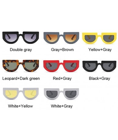 Oval Small Cat Eye Women Sunglasses Celebrity Sexy Sun Glasses Flat Top Lady Oval Sunglasses - Whitegray - CW1999COZ56 $20.53