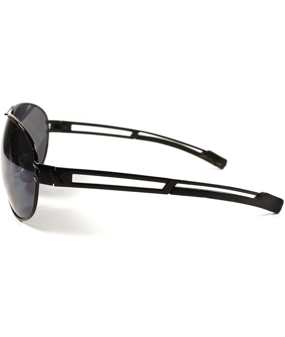 Oversized Designer Fashion Mens Womens Cool Military Style Oversized Sunglasses - Black - CR189AN5D9X $22.56