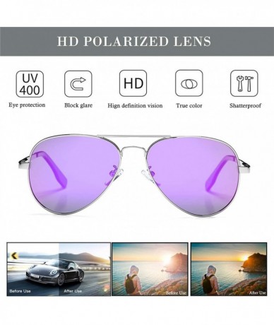 Round Polarized Aviator Sunglasses for Men Women - Lightweight Metal Frame Sun Glasses UV400 Protection - C01993R4I75 $26.97