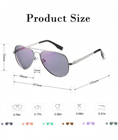 Round Polarized Aviator Sunglasses for Men Women - Lightweight Metal Frame Sun Glasses UV400 Protection - C01993R4I75 $26.97