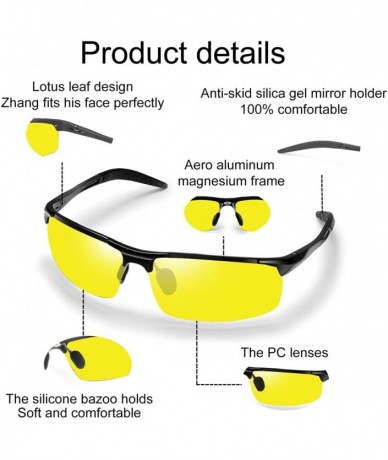 Aviator Polarized Sport Mens Sunglasses HD Lens Metal Frame Driving Shades FD 9005 - Z-z-z-yellow - C618NOCKHK2 $23.81