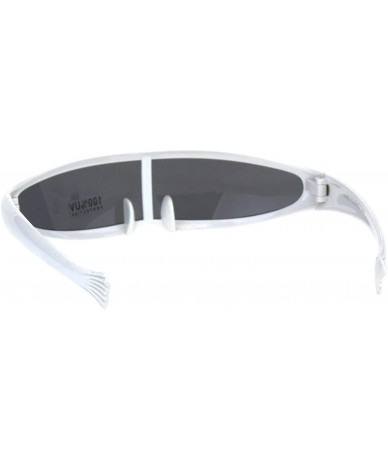 Shield Cyber Punk Monolens Shield Scifi Robotic Cyclops Plastic Sunglasses - White - CT18H8KCT8T $19.52