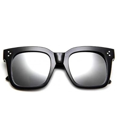 Round Men and Women Classic Round Retro Plastic Frame Vintage Inspired Sunglasses - Black Frame/Mirror Lens - C11902UMNGZ $22.40