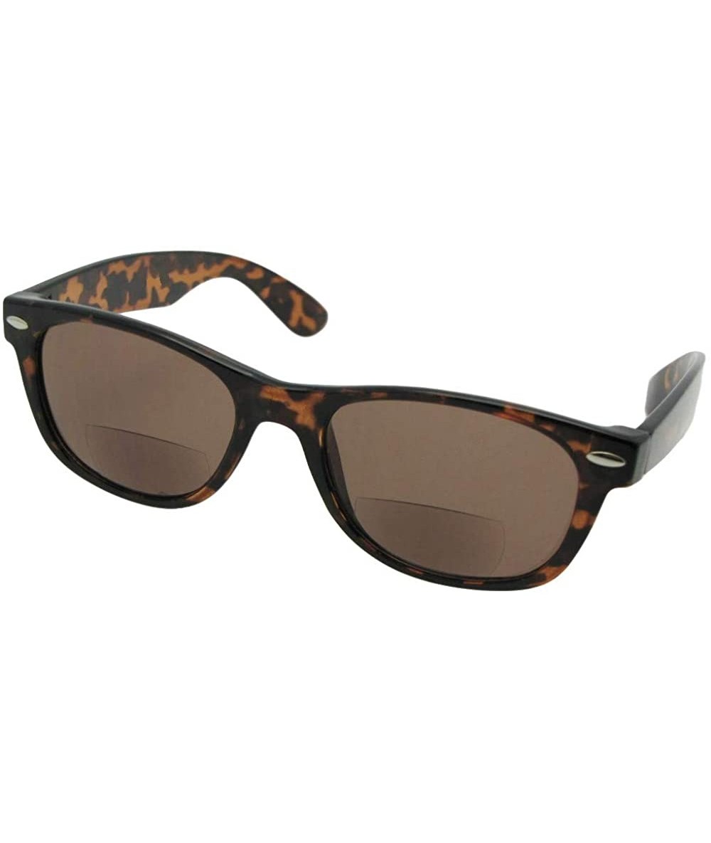 Wayfarer Small Bifocal Sunglasses Retro Style B8 - Tortoise Frame Brown Lens - CV18IZ0TC8W $26.96