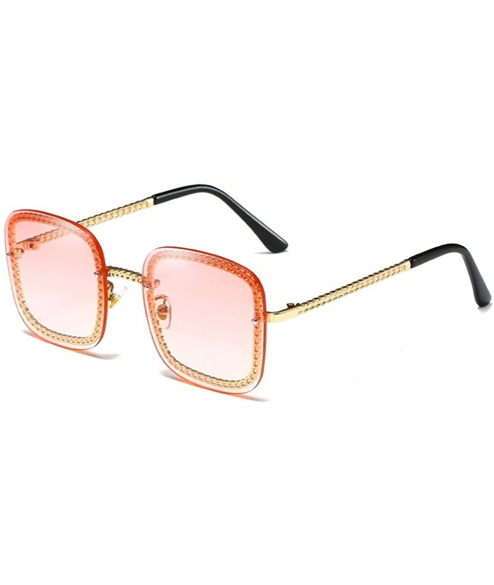 Square Women Sunglasses Fashion Gold Grey Drive Holiday Square Non-Polarized UV400 - Gold Pink - C018R6X8G07 $20.23